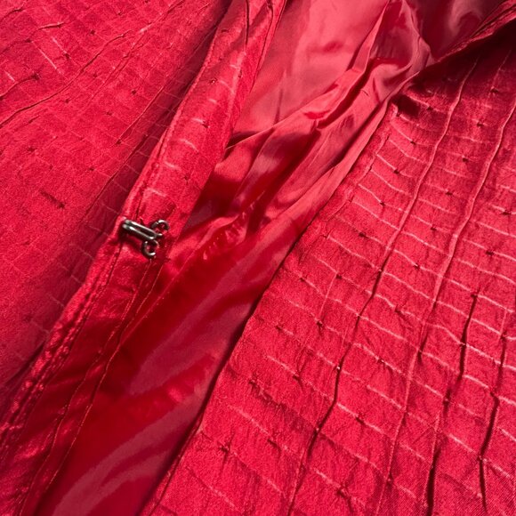 Chico's Womens Red Textured Pattern Blazer Jacket Size 2 Lined Lightweight - Picture 5 of 9